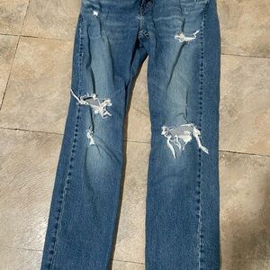 Men's Blue Distressed Jeans